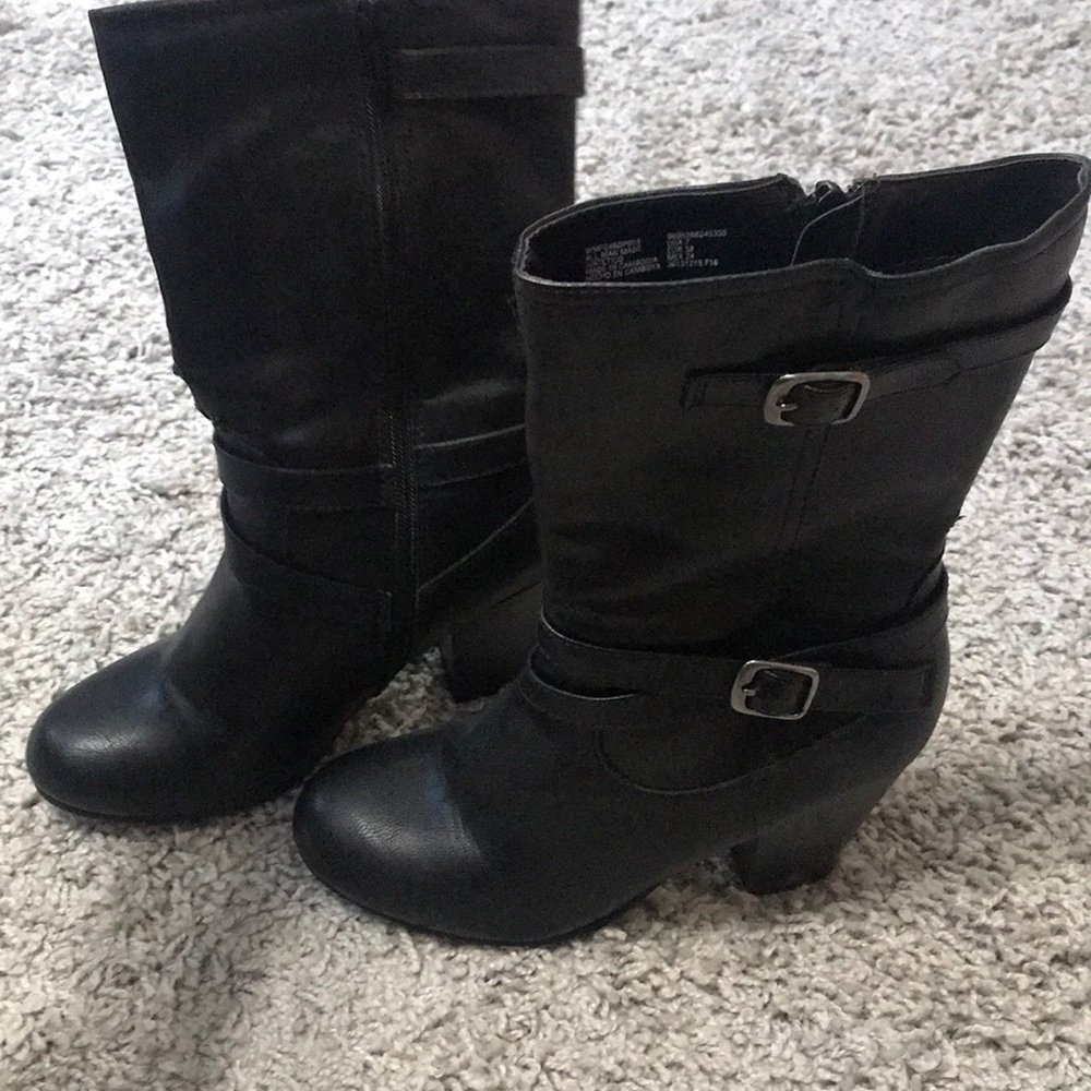 Black 3’ heel boots